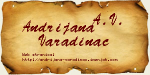 Andrijana Varadinac vizit kartica
